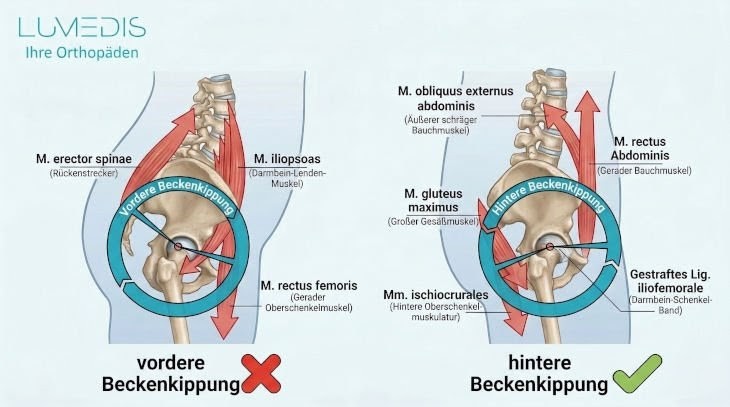 Beckenkippung nach vorne Beckenkippung nach vorne