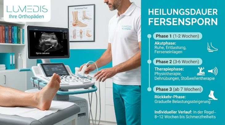 Abbildung: Heilungsdauer eines Fersensporns Abbildung: Heilungsdauer eines Fersensporns