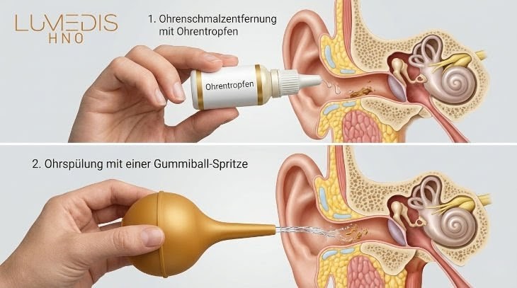Abbildung Entfernung von Ohrenschmalz Abbildung Entfernung von Ohrenschmalz