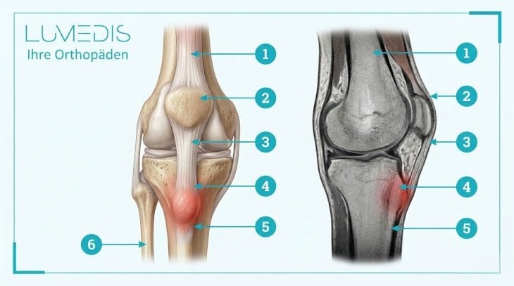 Abbildung eines Morbus Osgood-Schlatter Abbildung eines Morbus Osgood-Schlatter