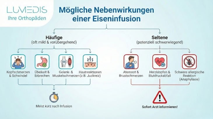 Schaubild Nebenwirkungen einer Eiseninfusion Schaubild Nebenwirkungen einer Eiseninfusion