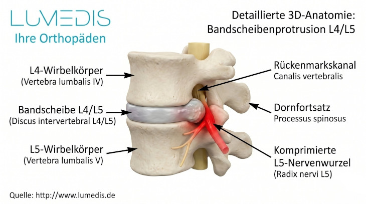 Abbildung Bandscheibenvorwölbung L4/5 Abbildung Bandscheibenvorwölbung L4/5