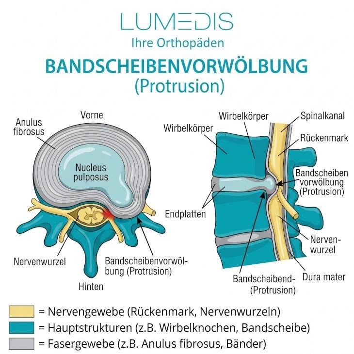 Abbildung einer Bandscheibenvorwölbung Abbildung einer Bandscheibenvorwölbung