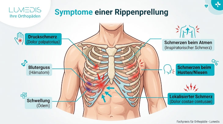 Abbildung: Symptome einer Rippenprellung Abbildung: Symptome einer Rippenprellung