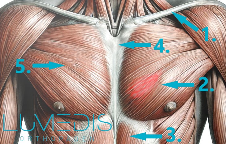 Muskelfaserriss im M. pectoralis major
