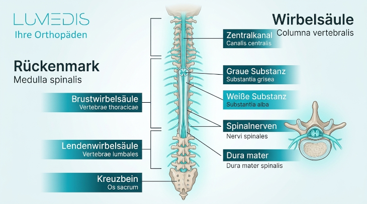 Rückenmark in der Wirbelsäule Rückenmark in der Wirbelsäule
