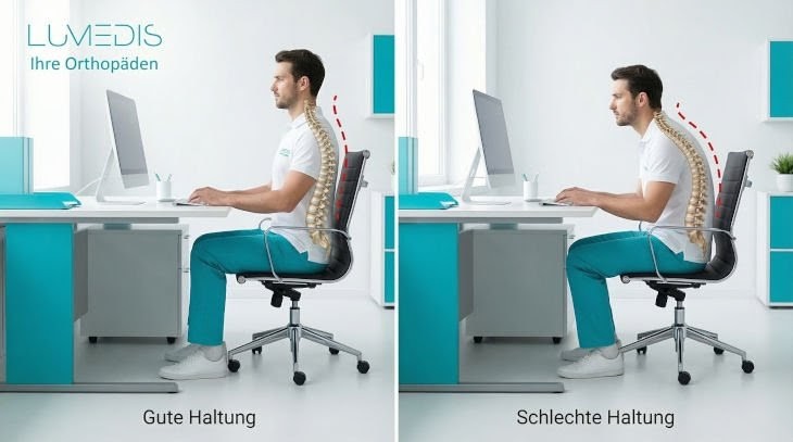 Rundrücken am Schreibtisch Rundrücken am Schreibtisch