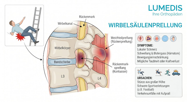 Abbildung einer Wirbelsäulenprellung Abbildung einer Wirbelsäulenprellung